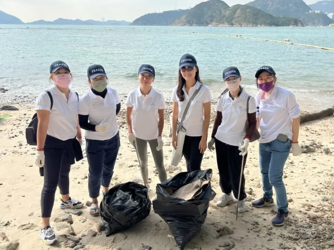 Nettoyage des plages de Fraser à Hong Kong